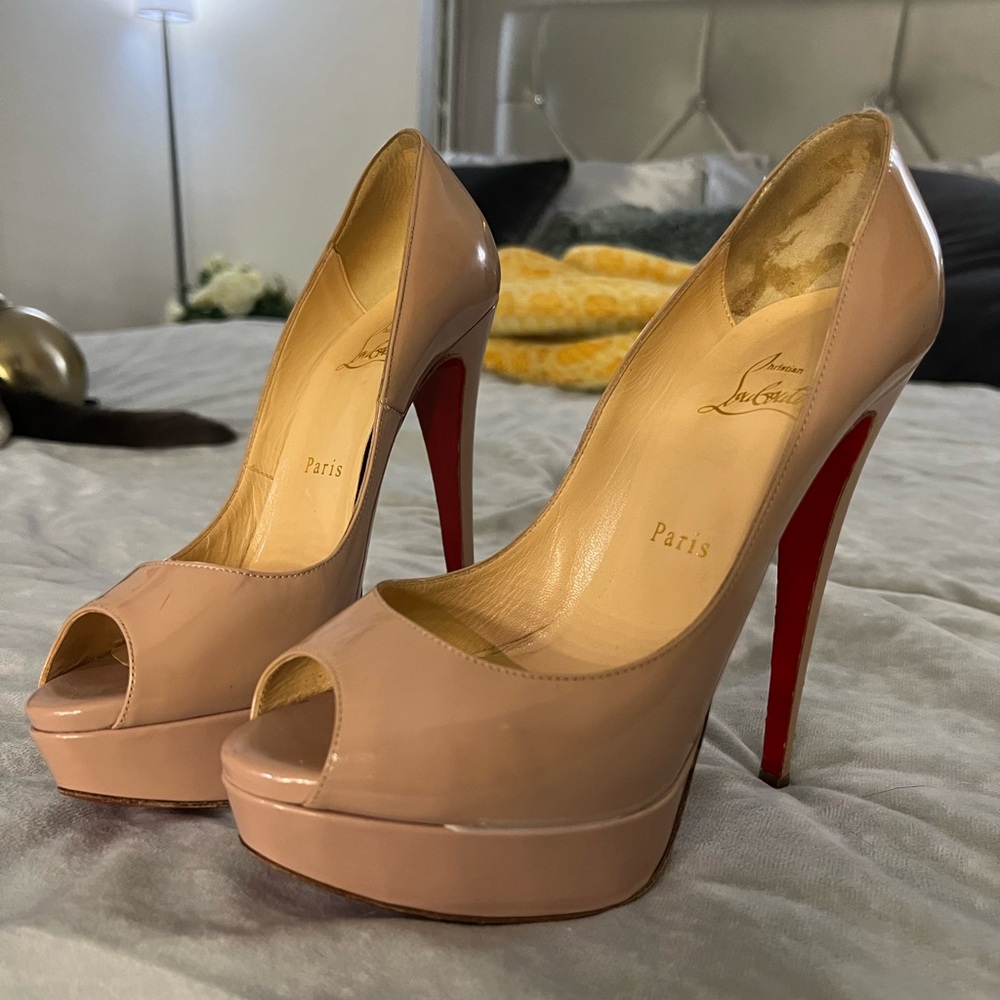 Nude Christian Louboutin Lady Peep size 38 EU